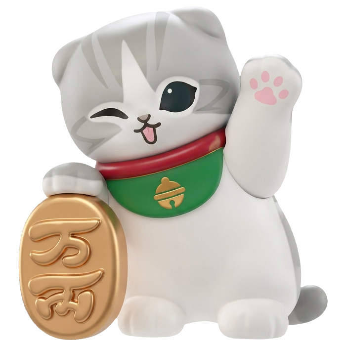 Funism - Mofusand Lucky Cat Series - Gatto con Moneta Koban