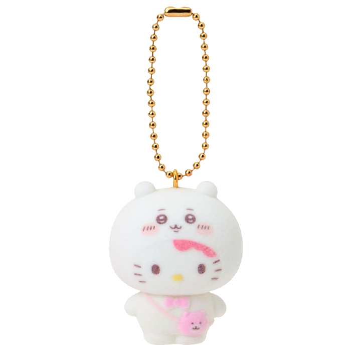 Sanrio x Chiikawa - Keychain Flocked - Hello Kitty